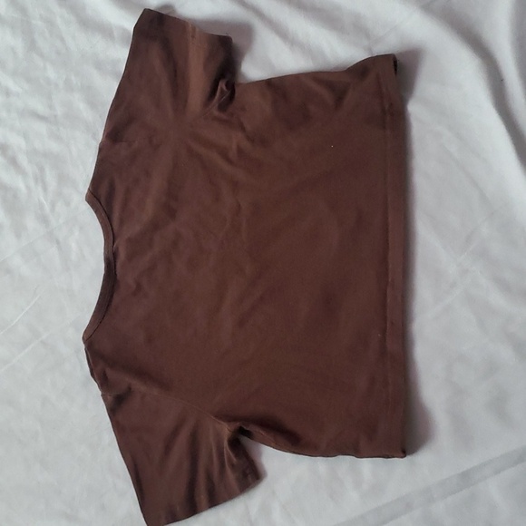 "Eclipse" Sun & Moon Brown Crop Top - Picture 3 of 4